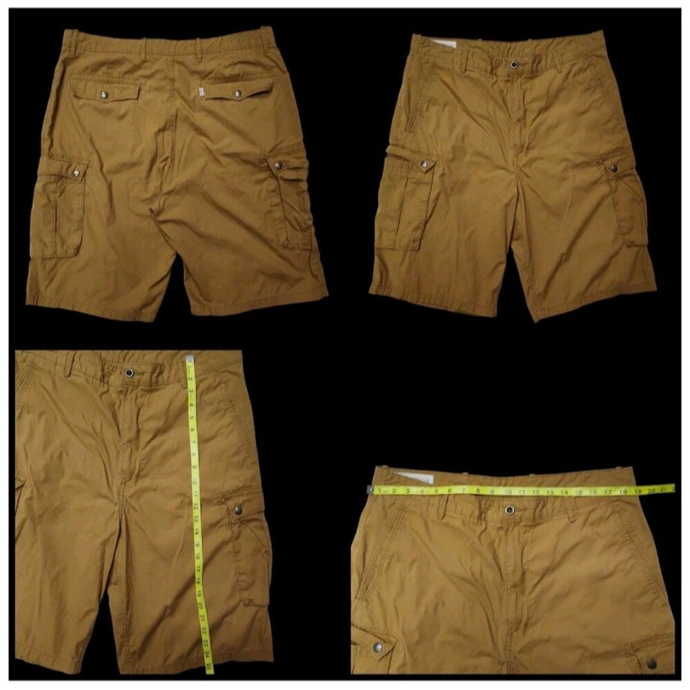 Y2K ERA Levi Strauss & Co. Baggy CARGO Shorts 35"W Rusty Tan Cotton Blend